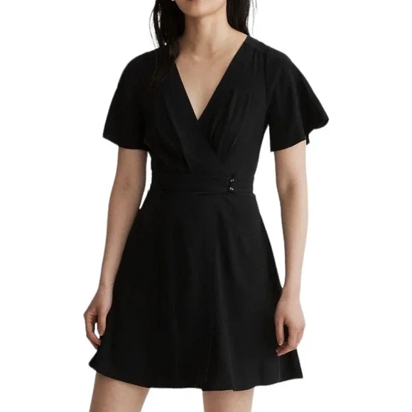 black mini flowy dresses Shop Black Solid Flowy Mini Dress - for Women | OUTZIDR main image 0